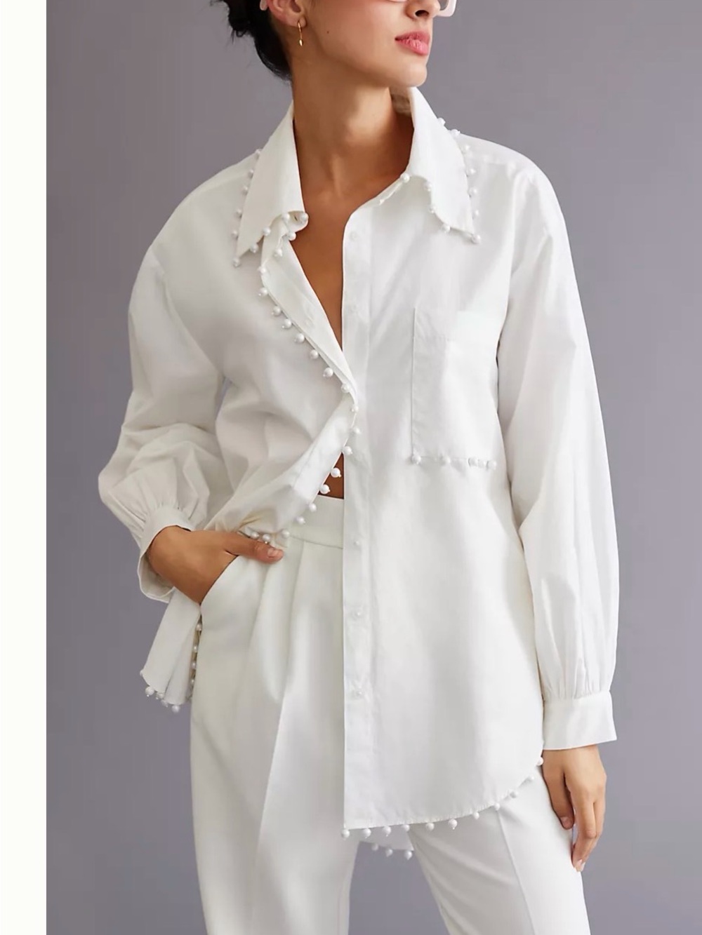NEW Mememe Embellished Buttondown Tunic size L